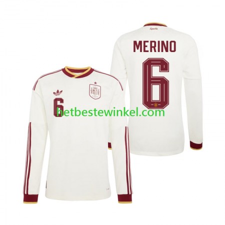 Spanje Mikel Merino 6 World Cup Voetbalshirts Uit 2026 - LS